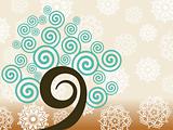 creative pattern background with swirly tree