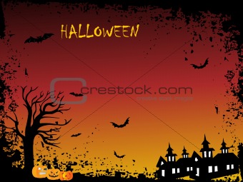 illustration of grungy halloween background