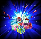 Christmas Gift Background with Abstract Design Elements