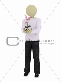 Man with plant