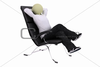 Resting man in armchair 