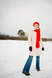 Cute fashion girl wearing winter clothing