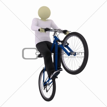 Man ride bike on back wheel