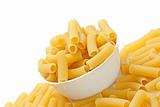 Rigatoni pasta in bowl