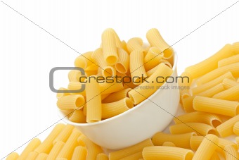 Rigatoni pasta in bowl
