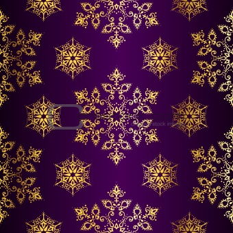 Purple-and-Gold seamless Christmas background