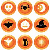 Set of halloween buttons