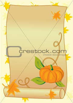 Autumn background with pumpkin for Thanksgiving day