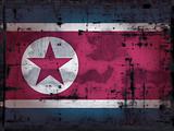 grunge north korea flag