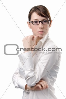 Beautiful Business Woman with Eyeglasses