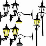 Retro street lamp and lattern