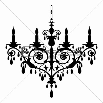 Retro chandelier silhouette