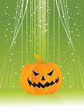 twinkle star background with isolated pumpkin