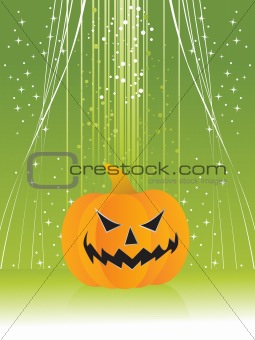 twinkle star background with isolated pumpkin