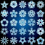 Set of 25 a five-rays crystal gradient snowflakes.