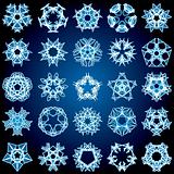 Set of 25 a five-rays crystal gradient snowflakes. 