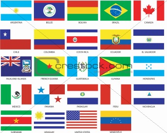 24 Americas Flags