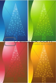 Holiday Tree Background Set