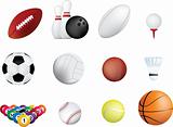 sports ball icon set