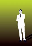 Young Business Man Standing Confidently