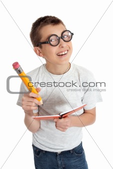 Student with glasses geek