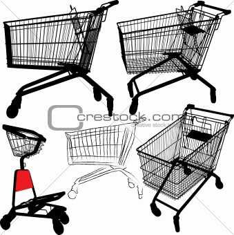 Shopping cart silhouettes