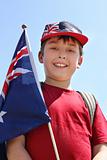 Smiling boy with flag