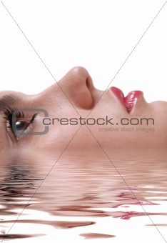 face in the water