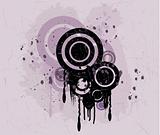 Grunge background with circles  - vector