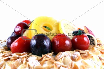 Cake with fruit topping