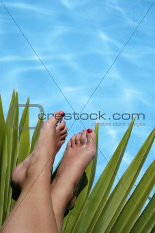 Feet and Tropical Pool