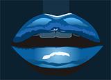 Glossy blue lips