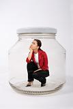 businesswoman in the jar