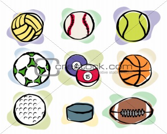 Sport balls Icon Set