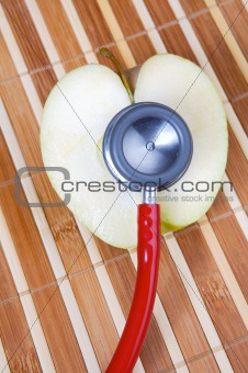 stethoscope and apple