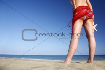 Beach Woman with Starfish