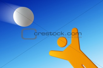 man catching the flying ball