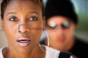 Woman being stalked