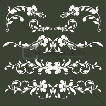 Collection of vector floral borders