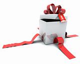 Gift Box with Ribbon and Tag