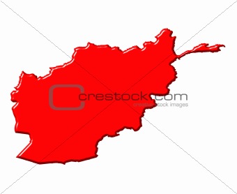 Afghanistan 3d map with national color