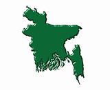 Bangladesh 3d map with national color