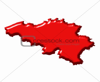 Belgium 3d map with national color