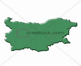 Bulgaria 3d map with national color