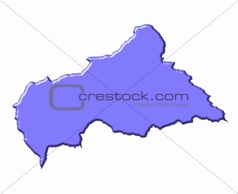 Central African Republic 3d map with national color
