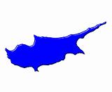 Cyprus 3d map with national color