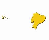 Ecuador 3d map with national color