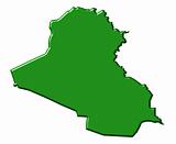 Iraq 3d map with national color