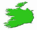 Ireland 3d map with national color