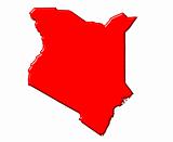Kenya 3d map with national color